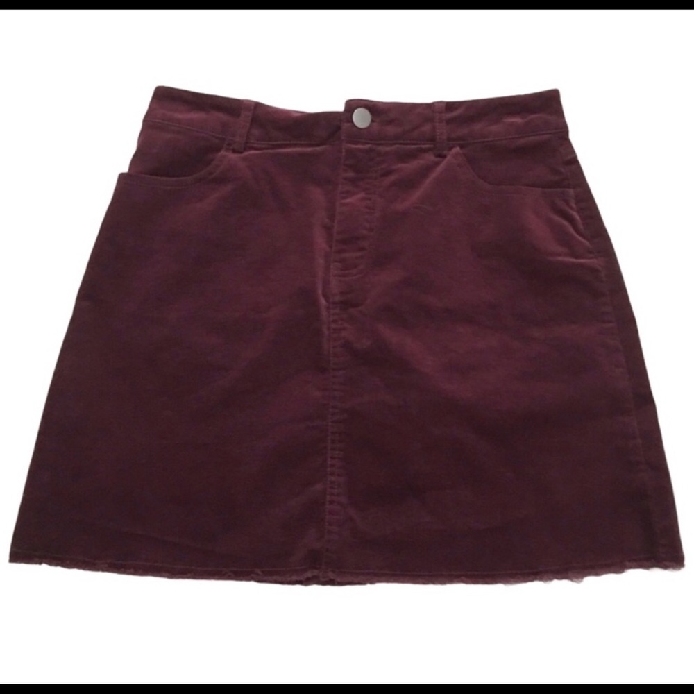 COPY - Burgundy Corduroy skirt